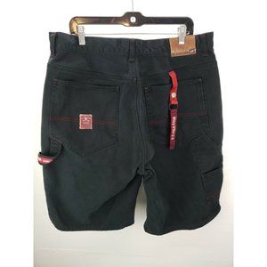 U.S. POLO ASSN Mens Size 38 Black Denim Jean Shorts Carpenter Logo Vintage 90s